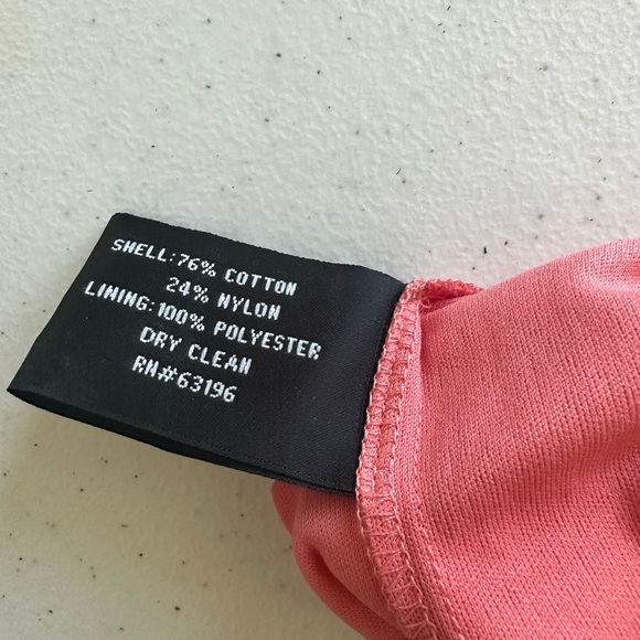 Coral pink lace eyelet fitted midi dress with cap sleeves - Picture 9 of 9